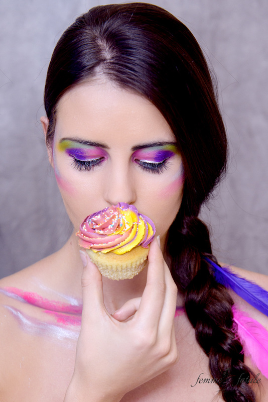 Rainbow Cupcake & Makeup Shoot